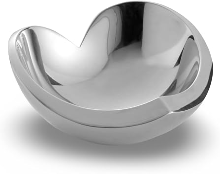 nambe Love Bowl Mini | Metal Heart Candy Bowl | Valentines Day Decor and Gift for Her | Heart Shaped Mirror Bowl | Decorative Bowl for Mantel, Entry Way, or Kitchen Counter