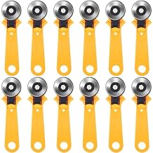 Lothee 12 Pcs 45mm Rotary Cutter for Fabric Precision Cloth Cutting Tool with Safety Lock for Sewing, Arts & Crafts with Comfortable Handle Craft Supplies