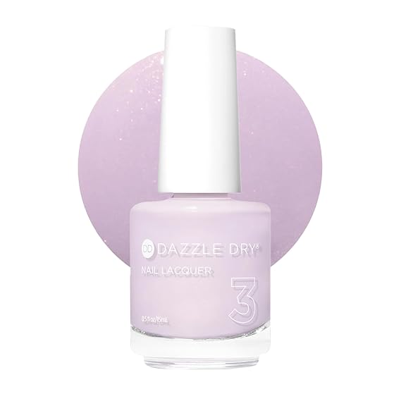 Dazzle Dry Nail Lacquer (Step 3) - Lovely Lilac - A pale purple with a pink shimmer effect. Full coverage shimmer. (0.5 fl oz)