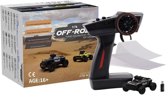 Turbo Racing 1/76 RC Drift Car, C82 2.4G Electric RWD Remote Control Racing Car with Headlights, RTR 3CH Mini Drift Vehicle Gift for Hobbyists & Adult