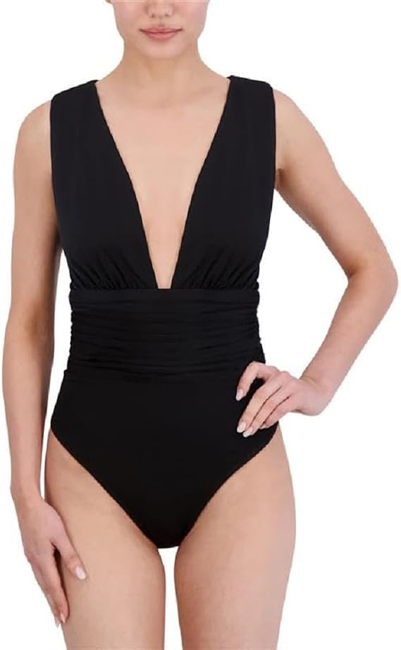 BCBGMAXAZRIA Women's Sleeveless Plunging V Neck Bodysuit