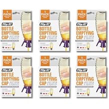 Flip-It! Professional Bottle Emptying Kit 6-Pack Bundle Kitchen & Bathroom Liquid Transfer System Complete with Base Caps & Adapters