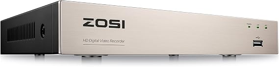ZOSI 1080P H.265+ 8CH Hybrid 4-in-1 CCTV DVR Recorder, No Hard Drive | for HD-TVI/AHD/CVI/CVBS Analog Security Cameras, AI Human/Vehicle Detection, 8 Channel 2MP Wired DVR, 24/7 Home Surveillance