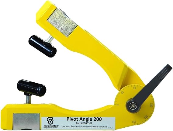 Magswitch Pivot Angle 200 Adjustable Welding Magnet - for Metal Fabrication Welding Accessories and Tools, with Multi Angle Magnet Holder Clamp On/Off Capabilities, 200 lb Holding Force | Adjustable 200 lb magnetic positioning improves welding setup speed and fabrication accuracy at multiple precise angles.