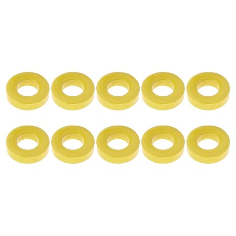 YOKIVE 10Pcs Toroid Core Ferrite Chokes Yellow White 33.7mmx19.3mmx11.3mm