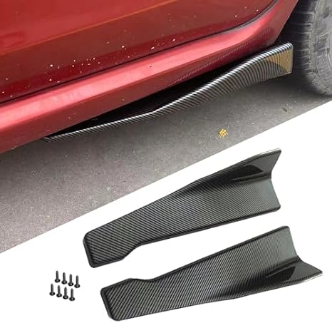 Universal Rear Diffuser Car Spoiler, Rear Bumper Lip Body Spoilers Black Lip Side Skirt Spoiler Splitter Wrap Angle Protector Exterior Decoration Trim Kit Anti-Scratch (Carbon Fiber)
