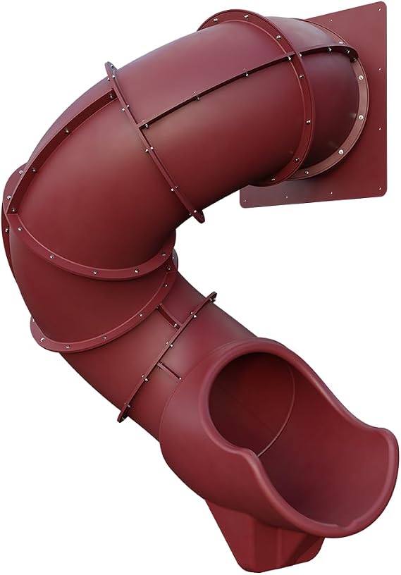 TUSK Turbo Twister 6 ft Rotomolded Playset Tube Slide, Burgundy