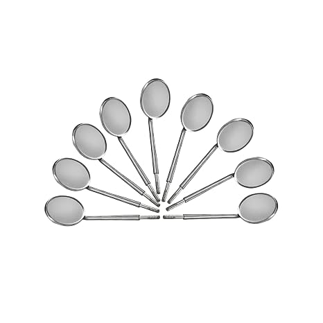 Dental Mirrors - Rhodium-Coated Front Surface Diagnostic Dental Mouth Mirror - Intraoral Dental Mirror for Inside Mouth - Stainless-Steel Cone Socket Oral Mirror 12Pcs/Box Size 5/24mm