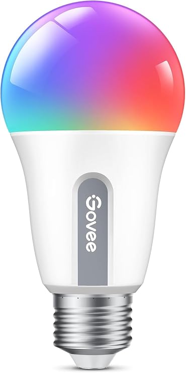 Govee Smart Light Bulb E27 WLAN Lamp RGBWW Dimmable with 16 Million Colours Smart Bulb Music Sync 54 Scenes App and Voice Control LED Lamp Works with Alexa Google Assistant Pack of 1