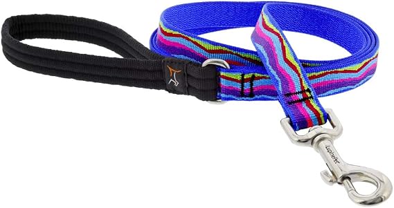 Dog Leash by Lupine 3/4" Wide Ripple Creek Design 4-Foot Long with Padded Handle
