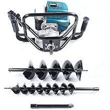 52cc 2-Stroke Post Hole Digger, Ground Drilling Machine Kit with Auger Drill Bits, Earth Auger Digging Machine, Gas Powered Post Hole Digger Set, Garden Excavator (DZ52C)