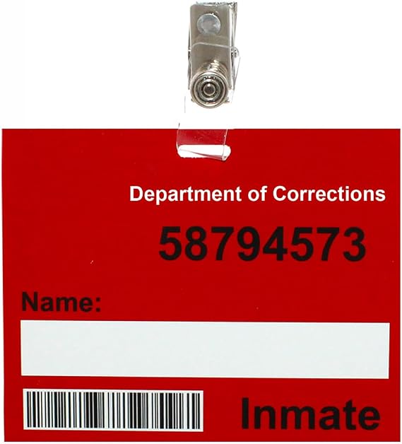 Costume Adventure Prison Name Badge Prop for Halloween Prisoner Costumes