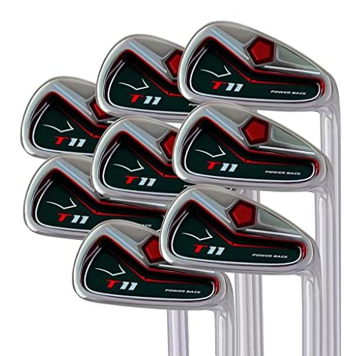 Power Back T11 Tall Iron Set 4-SW Custom Made Golf Clubs Right Hand Premium Mens Arthritic Golf Grip Regular R Flex Graphite Shafts 2 inch Longer Than Mens Standard Irons