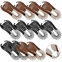 Syhood 12 Pieces Plastic Flexible Interlocking Banana Clips Hair Accessories for Women Girl, 2 Colors - Black and Coffee