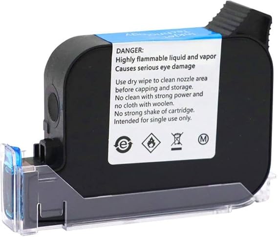 JS12 600DPI Handheld Inkjet Printer with 12.7mm Print Height Fast Dry Eco Solvent Ink Compatible Colorful Ink Cartridge Printing Performance(JS12-Black-1pcs)