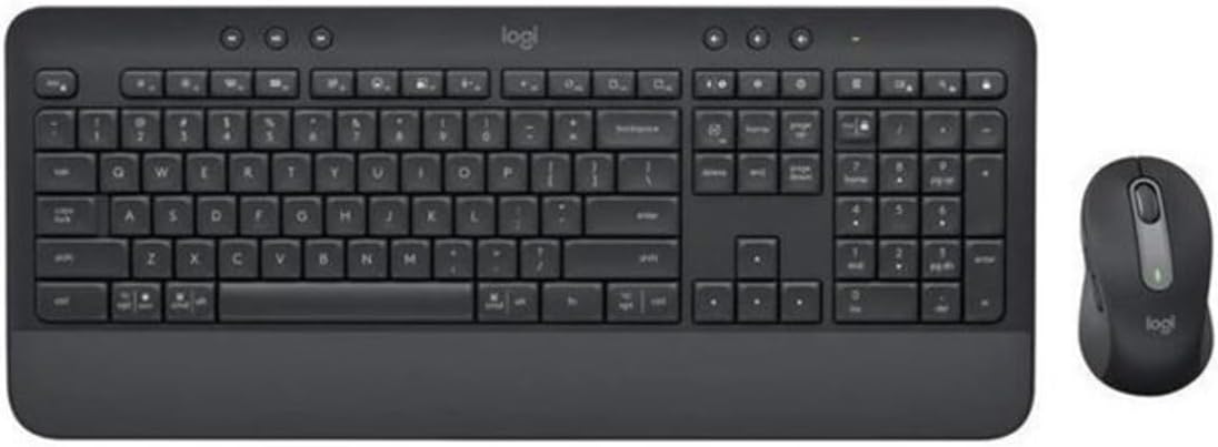 Bluetooth Wireless Keyboard and Mouse Set with Logitech Signature MK650 Multi-Device Bolt Receiver Turkish Q - Black