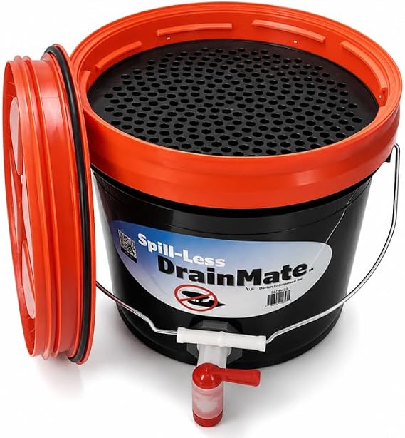 Spill-Less DrainMateTM 14 Quart Oil Drain Pan/Container - Made in USA