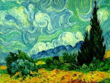 Art Needlepoint Pretty Sky Against Cypress Kit by Van Gogh Needlepoint Kit
