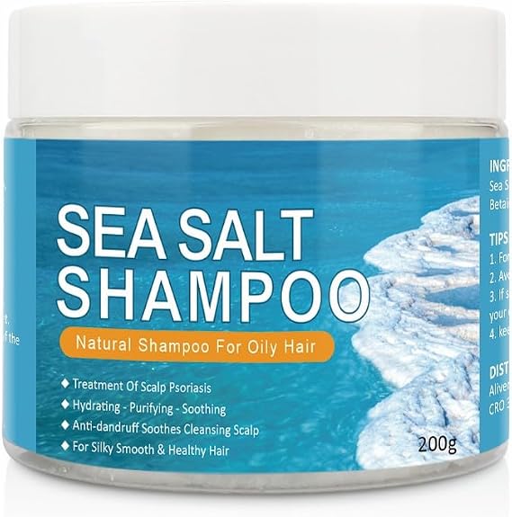 Sea Salt Shampoo for Itchy Scalp & Dandruff, Anti Dandruff Hair Care with Sea Salt, Scalp Soothing & Moisturising, 200G