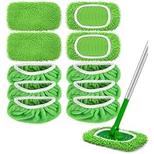 4+6 Pack Reusable Microfiber Mop Pads Compatible with Swiffer Sweeper- Dry Sweeping Cloths & Wet Mopping Cloths - Washable Wet Pads Refill for Mopping Floors (Mop is not Included)