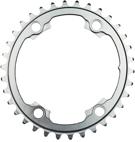 Absoluteblack Oval 110Bcd 2X Chainring Grey, 34T, 4H