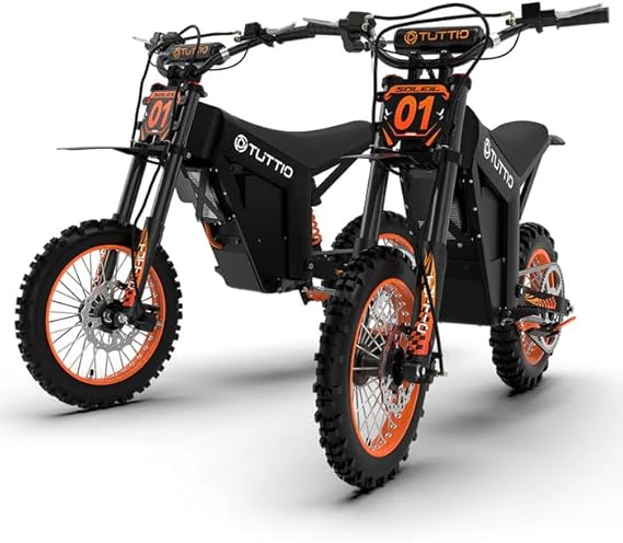 Tuttio Soleil01 Electric Dirt Bike, 14"/12" Off-Road Electric Mini Bike, 2000W 21AH Battery Ebike, 18-43 Miles Range Motorcycle, 37mph 3-Speed Modes Outdoor Ebikes for Adults & Teens