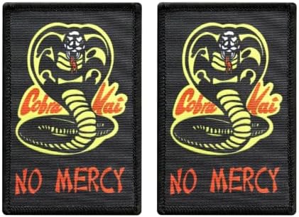 Cobra No Mercy [Iron on Patch 3.5 inch] 2 Piece for Jackets, Vest, Hats, Back Packs, and Tactical Gears