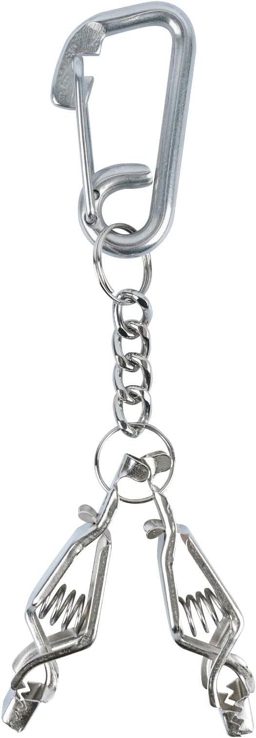 KUNN Glove Clip Stainless Steel Carabiner with Double-End Alligator Clip for Work Gloves, Glove Holder for Wall Mount