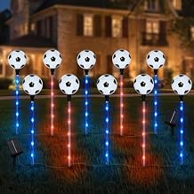 EYQ 2026 World Cup Decorations Outdoor Soccer Solar Pathway Lights, LED Sports Theme Landscape Stake Lights, Waterproof Yard Decorative Lights for Patio Lawn Festival Outdoor Use