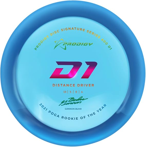 Prodigy Disc Gannon Buhr 400 D1 | 2022 Signature Series Edition | 170-174g | Disc Golf Distance Driver | Great for Headwind & Overstable Drives | Overstable Distance Driver | Colors May Vary