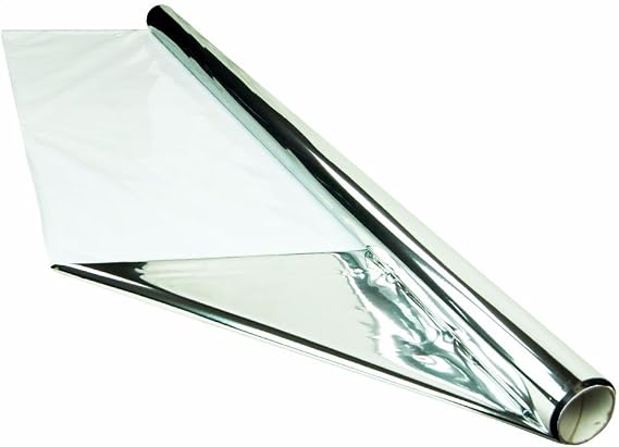 HTG Supply 100 Foot by 4 Foot Reflective Mylar On White Poly Roll, 2-Mil