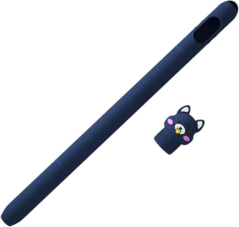Cat Silicone Case with Protective Anti-Slip Figure Compatible with Nanospace Apple Pencil Pro (the product is not a pen) (dark blue)