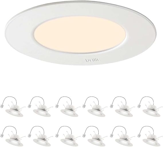 HomeConcept 12 Pack - Brilli 5/6 inch LED Recessed Retrofit Downlight, Dimmable, Color Tunable