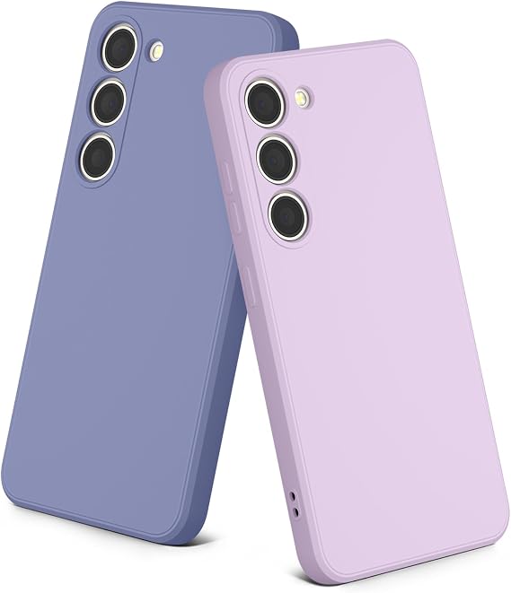 2 Pack Case for Samsung Galaxy S23 (Only), Stylish Liquid Silicone Slim Full-Body Protective Cover Compatible with Samsung Galaxy S23 5G Phone Case