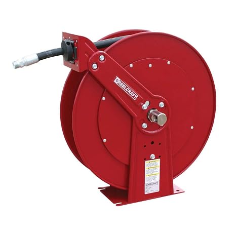Reelcraft 81100 OHP Heavy Duty Dual Pedestal Hose Reel, 3/8" x 100', 4000 Psi, Grease Hose Included