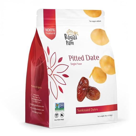 Whole Pitted Dates | Royal Palm | 16oz | 100% Natural | NO Added Sugar | Non GMO | Kosher | Raw