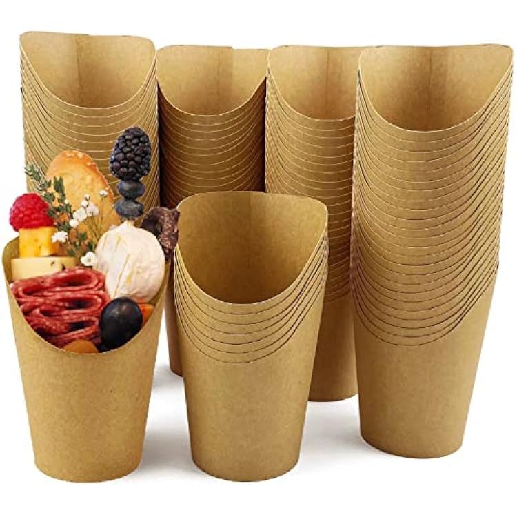 CAMKYDE 100 Pcs French Fries Holder, 12oz Disposable Paper French Fry Cups Charcuterie Cups for all Occasions 12oz | Disposable, Charcuterie Cups, for all Occasions