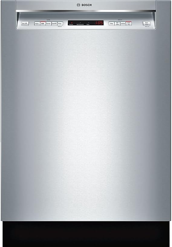 Bosch SHEM63W55N 24" 300 Series Built In Full Console Dishwasher with 5 Wash Cycles,in Stainless Steel