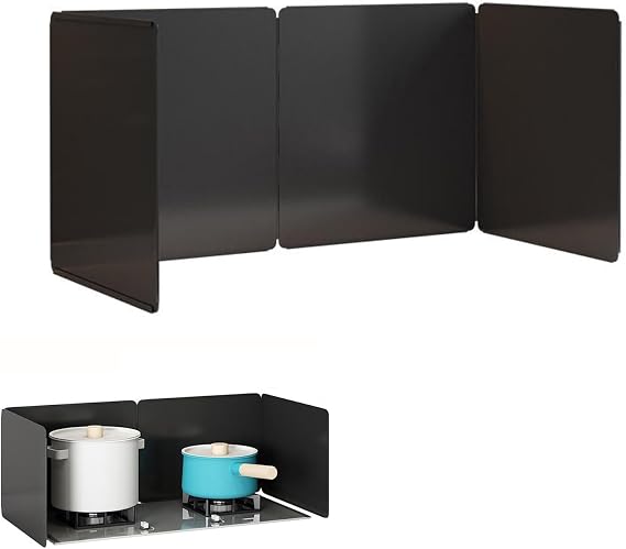 Oil Splatter Guard, Folding Grease Splatter Screen, Oil Splatter Screen Board, Stove Windscreen, Backsplash for Stove, Oil Splash Guard, Anti Splatter Guard, for Kitchen, Dining Room