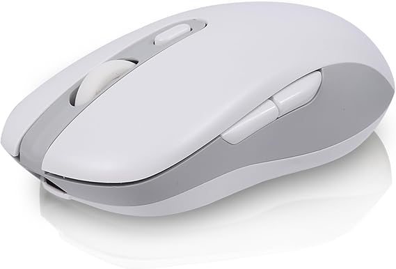 Wireless Mouse,3 Modes Bluetooth 5.0&4.0 Mouse 2.4G Rechargeable Ergonomic Computer Mouse with 6 Buttons,for Laptop/PC/Mac/iPad pro/Computer(White)