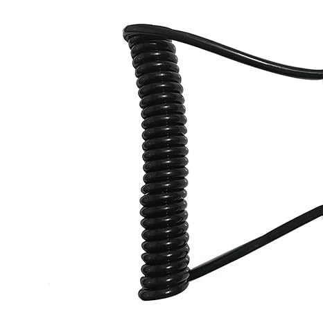 Coiled Mains Flex Curly Spring Cord, Spiral Power Cable 2 Core 2.5mm Square OD 8mm 2.5 Meter 5 Meter 7.5 Meters Spring Cord Retractable(Undraw 1.25 Meters)