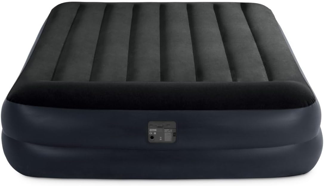 Intex 64124ND - Şişme Yatak Dura-Beam Yastıklı Dinlenme Yüksek Otomatik Şişirme, 152x203x42 cm