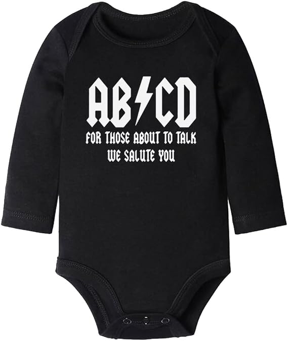 AB/CD for Those About To Talk We Salute Cute Baby Rock Bodysuit Short/Long Sleeve Onesie