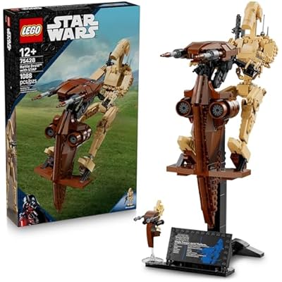 LEGO Star Wars: The Phantom Menace Battle Droid with STAP - Building & Learning Toy for Boys & Girls, Ages 12 Star Wars Toy & Model Kit - Gift Idea for Birthdays - 75428