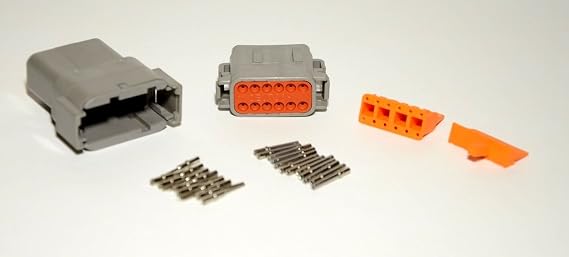Deutsch DTM 12-pin Connector Kit, 20AWG Solid Contacts (Made in USA)