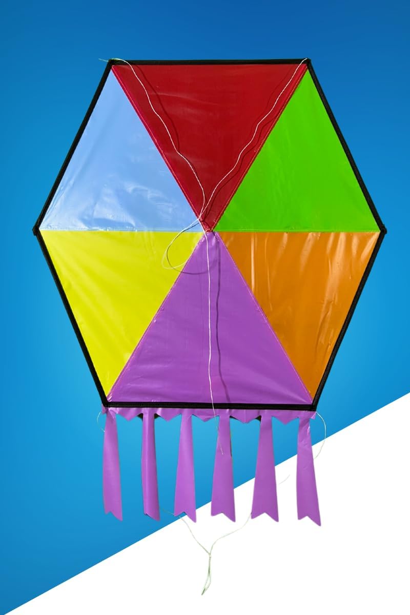 Hexagonal Kite with Fabric Frame - Karmarenk