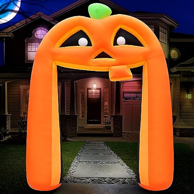 Holidayana Halloween Pumpkin Archway Inflatables, 10ft Large Inflatable, Outdoor Decorations, Blow Ups, Premium Yard Decorations LEDs