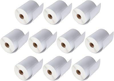 MFLABEL 10 Rolls of 250 4x6 Direct Thermal Blank Shipping Labels for Zebra 2844 Zp-450 Zp-500 Zp-505