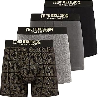 True Religion Mens Boxer Briefs Cotton Stretch Underwear for Men Pack of 4