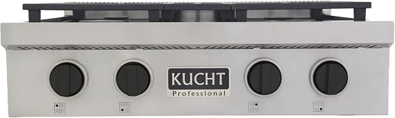 Kucht KFX309T/LP-K Range Top, 30", Tuxedo Black Knobs